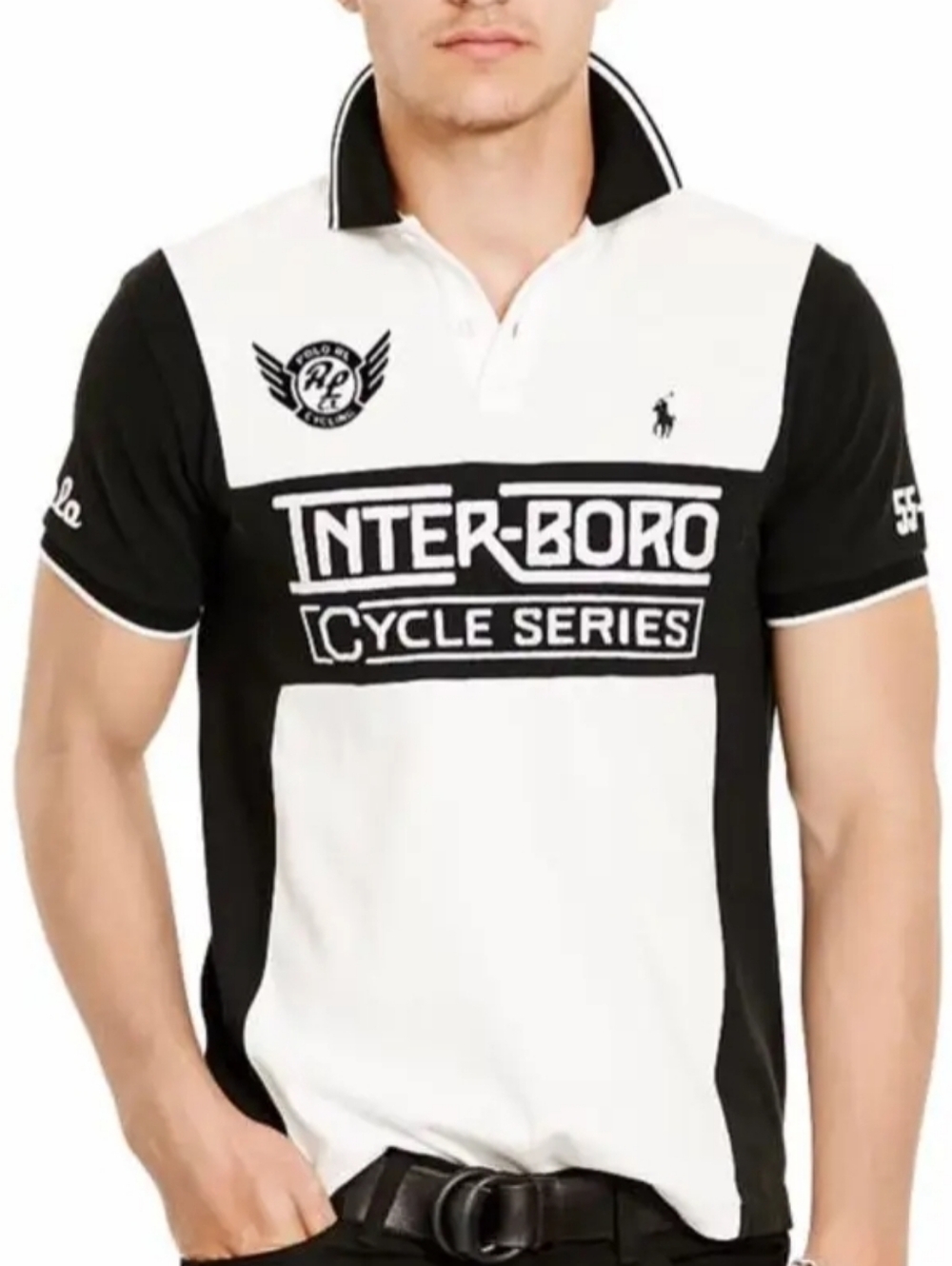 RARE POLO RALPH LAUREN CUSTOM FIT MESH POLO SHIRT MEN'S SIZE SP WHITE/BLACK